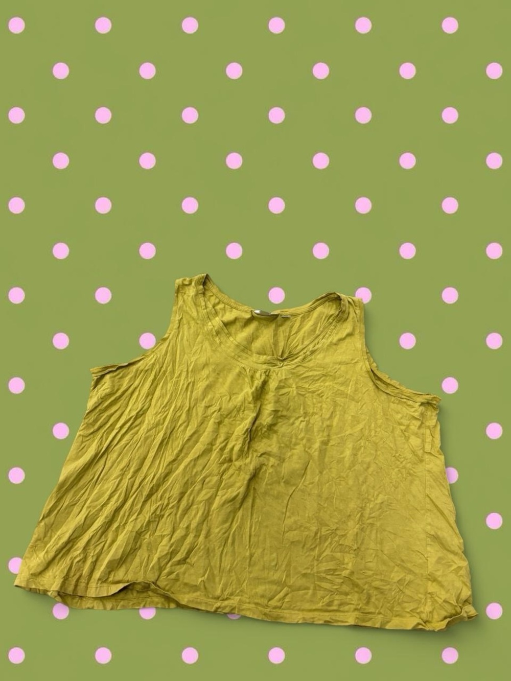 Avenue Olive-Chartreuse Scoop Neck Tank